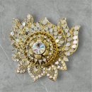 Handmade Designer Lotus Shaped Kundan Dibbies/Sindoor Daani/Trinket Box