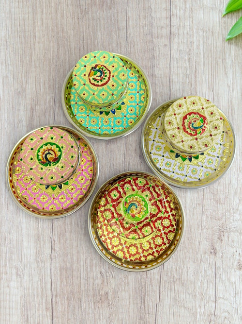 Minakari Thali / Minakari Stainless Steel Box - Housewarming Gift/Hostess Gift