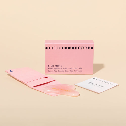Rose Quartz Gua Sha Facial Toolkit - Cultr. by Created for Culture Pink Moon #aapimarketplace# #asianownedproduct#