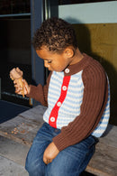 Chunky Knit Cardigan - 100% Cotton Yarn (Ice Cream Float)