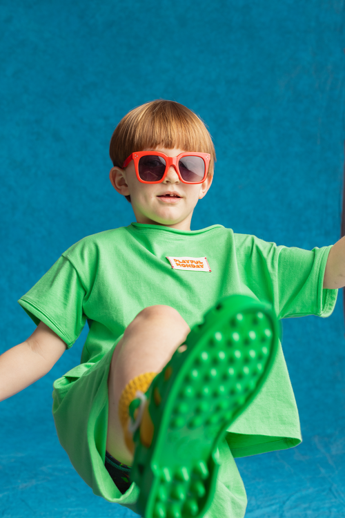 ☀️ Organic Play Set — Short Sleeve + Shorts in Green