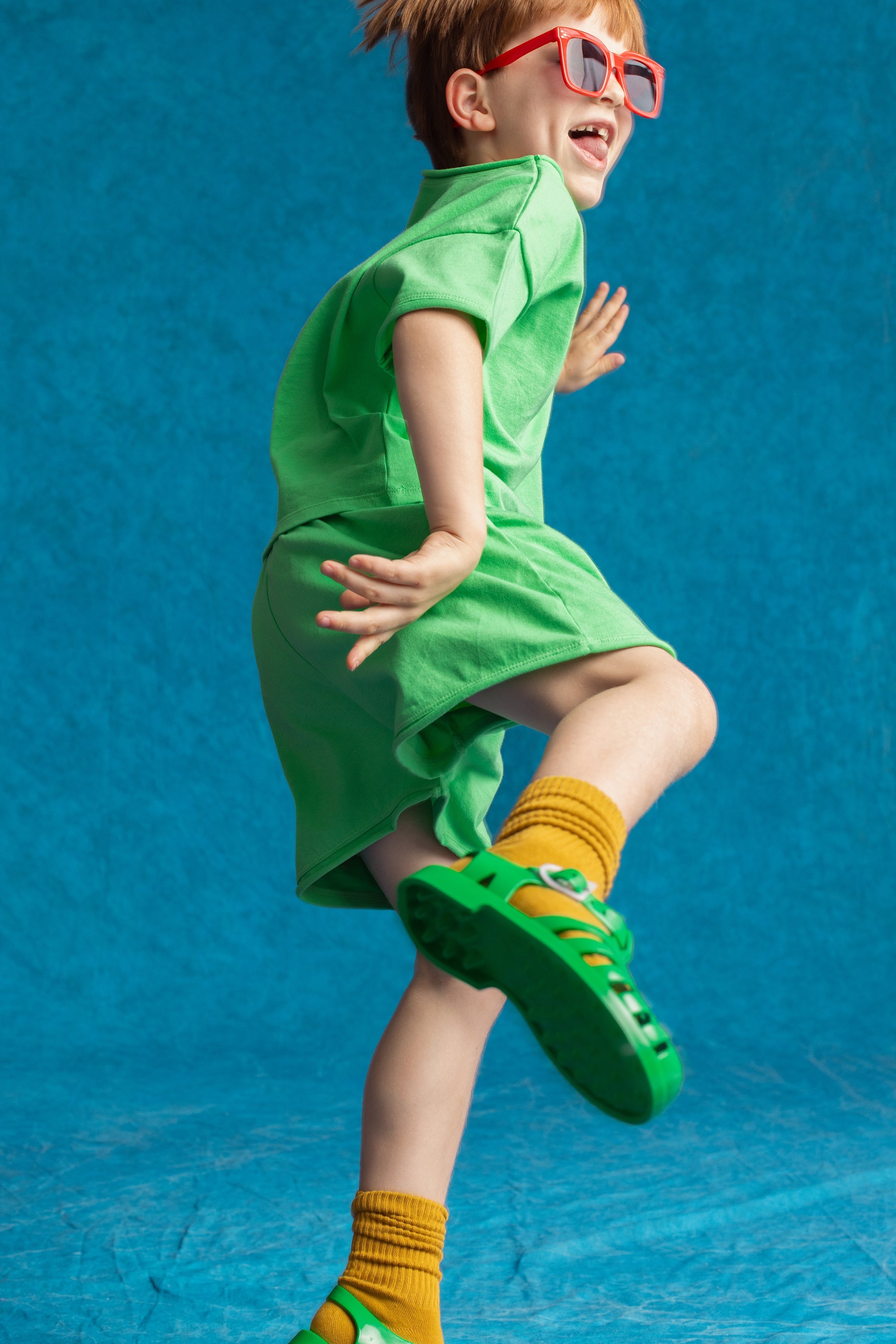 ☀️ Organic Play Set — Short Sleeve + Shorts in Green