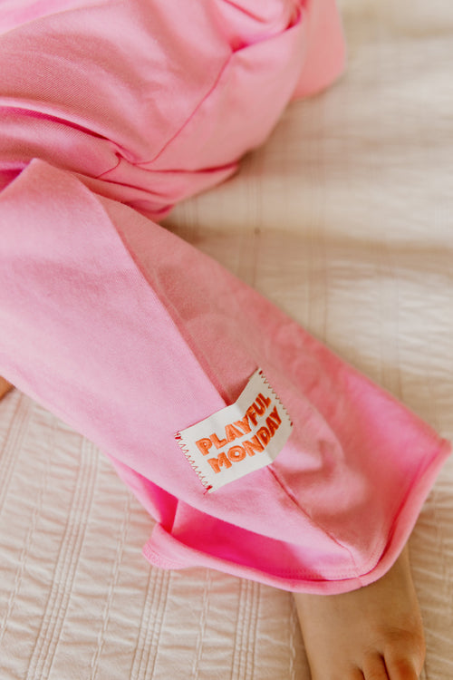 ☀️ Organic Play Set — Long Sleeve + Pants in Pink