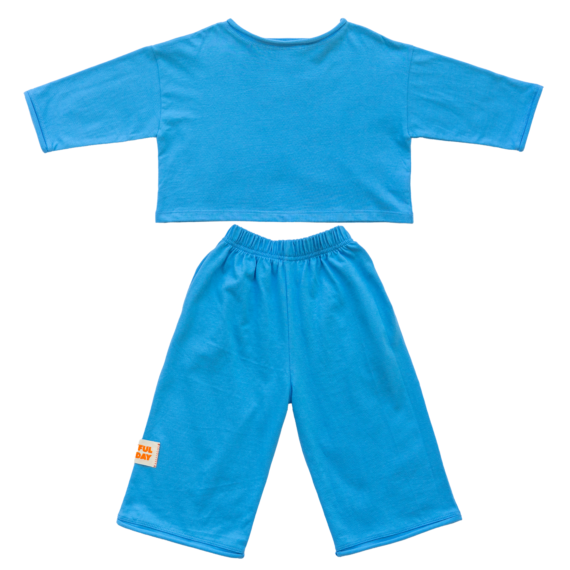☀️ Organic Play Set — Long Sleeve + Pants in Blue