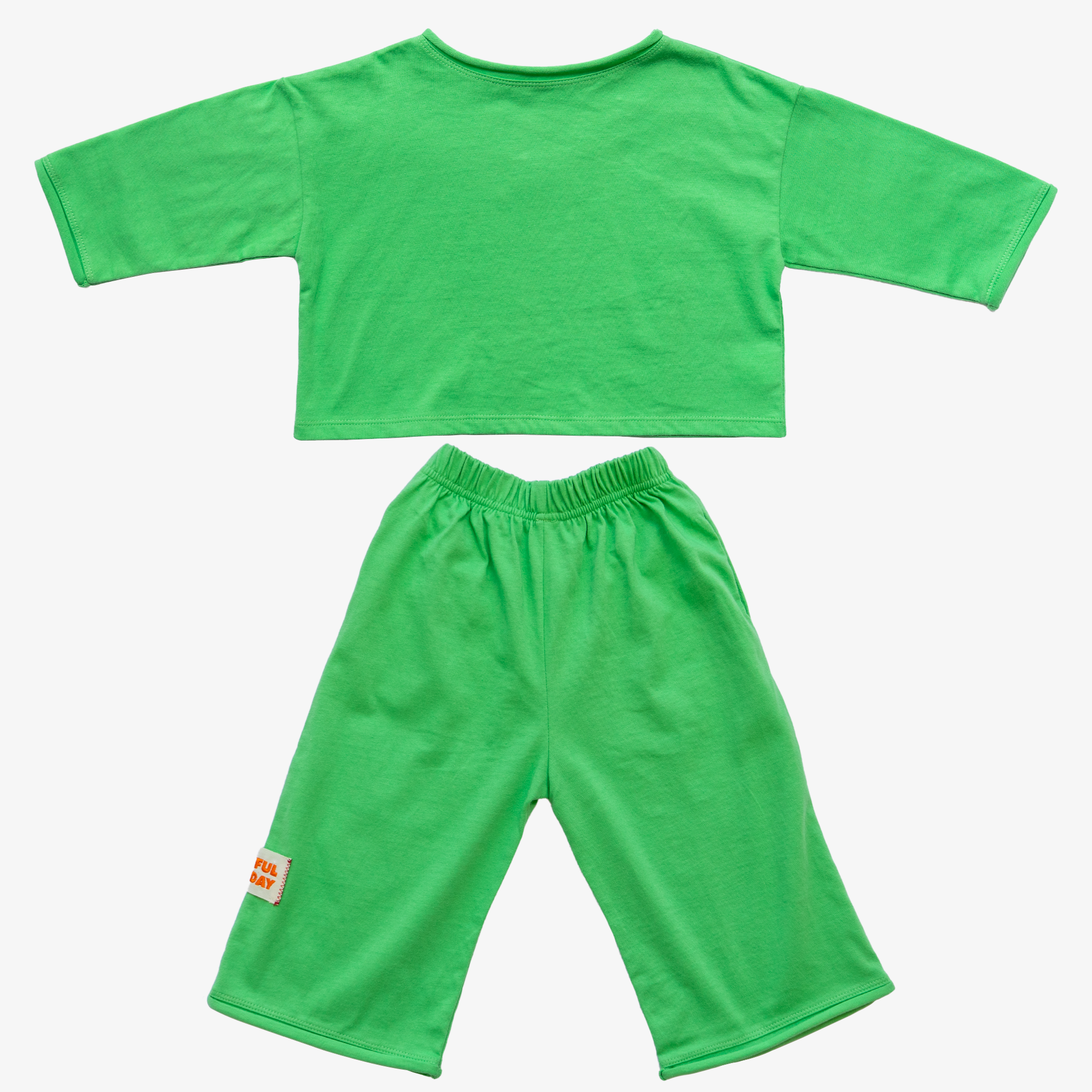 ☀️ Organic Play Set — Long Sleeve + Pants in Green