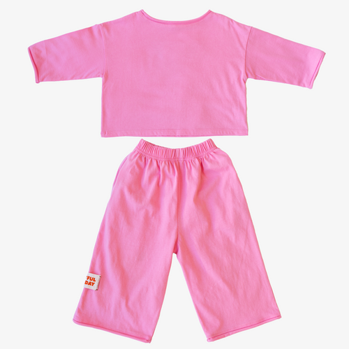 ☀️ Organic Play Set — Long Sleeve + Pants in Pink