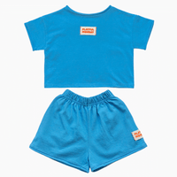 ☀️ Organic Play Set — Short Sleeve + Shorts in Blue