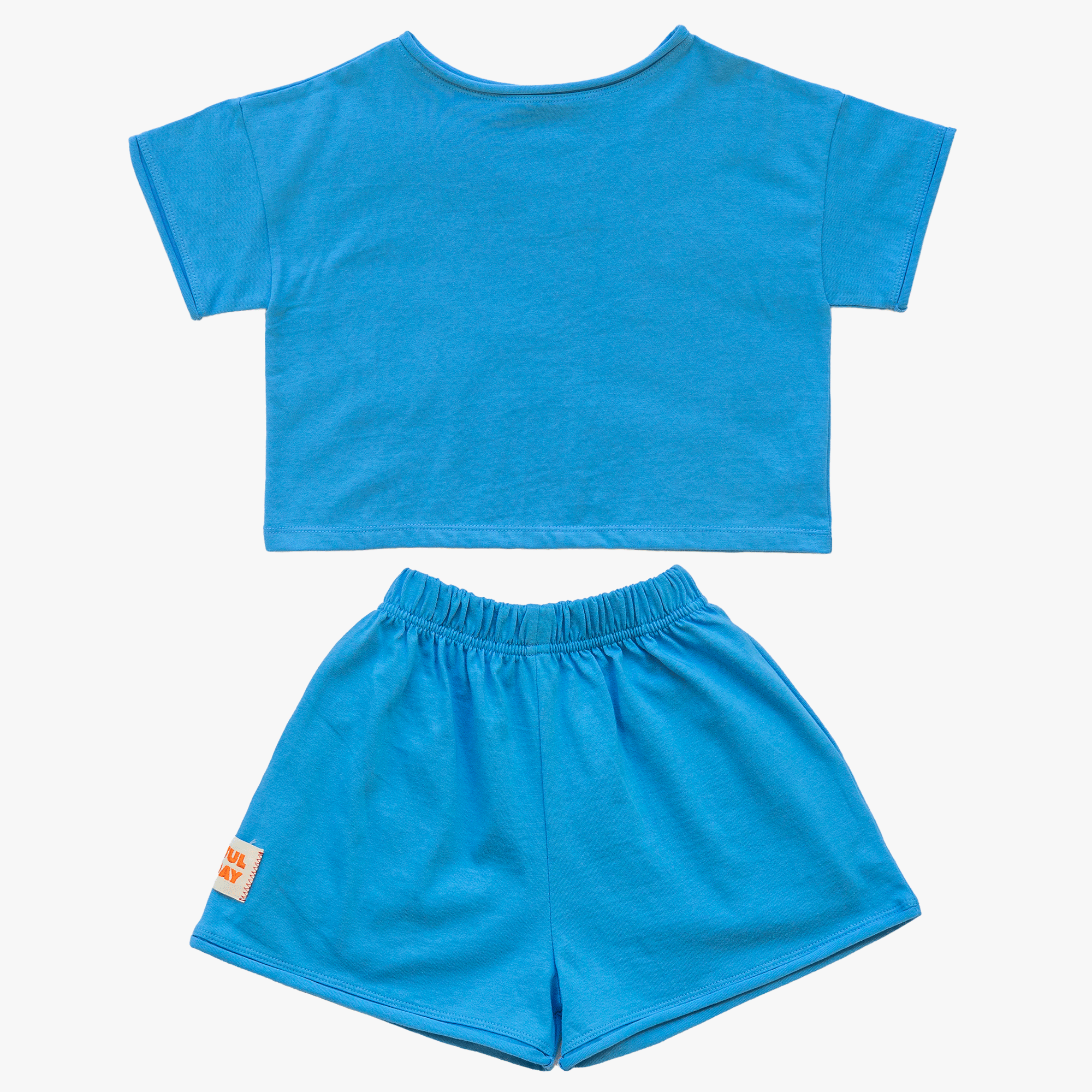 ☀️ Organic Play Set — Short Sleeve + Shorts in Blue