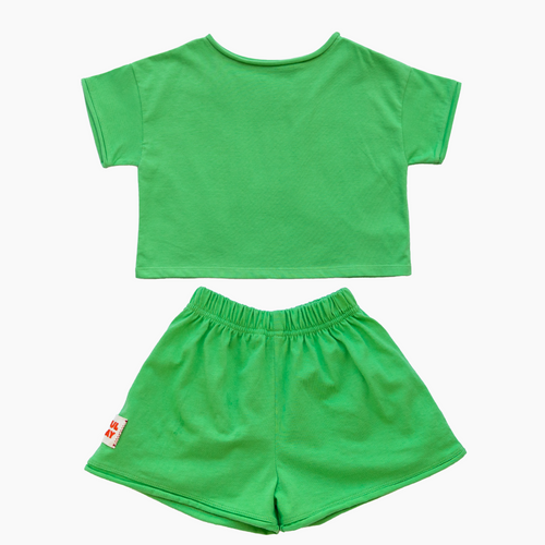 ☀️ Organic Play Set — Short Sleeve + Shorts in Green