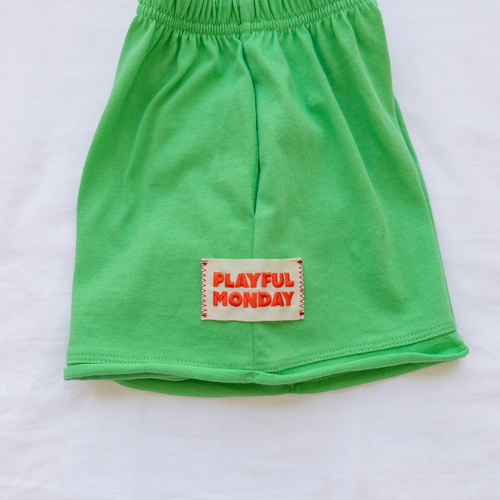 ☀️ Organic Play Set — Short Sleeve + Shorts in Green