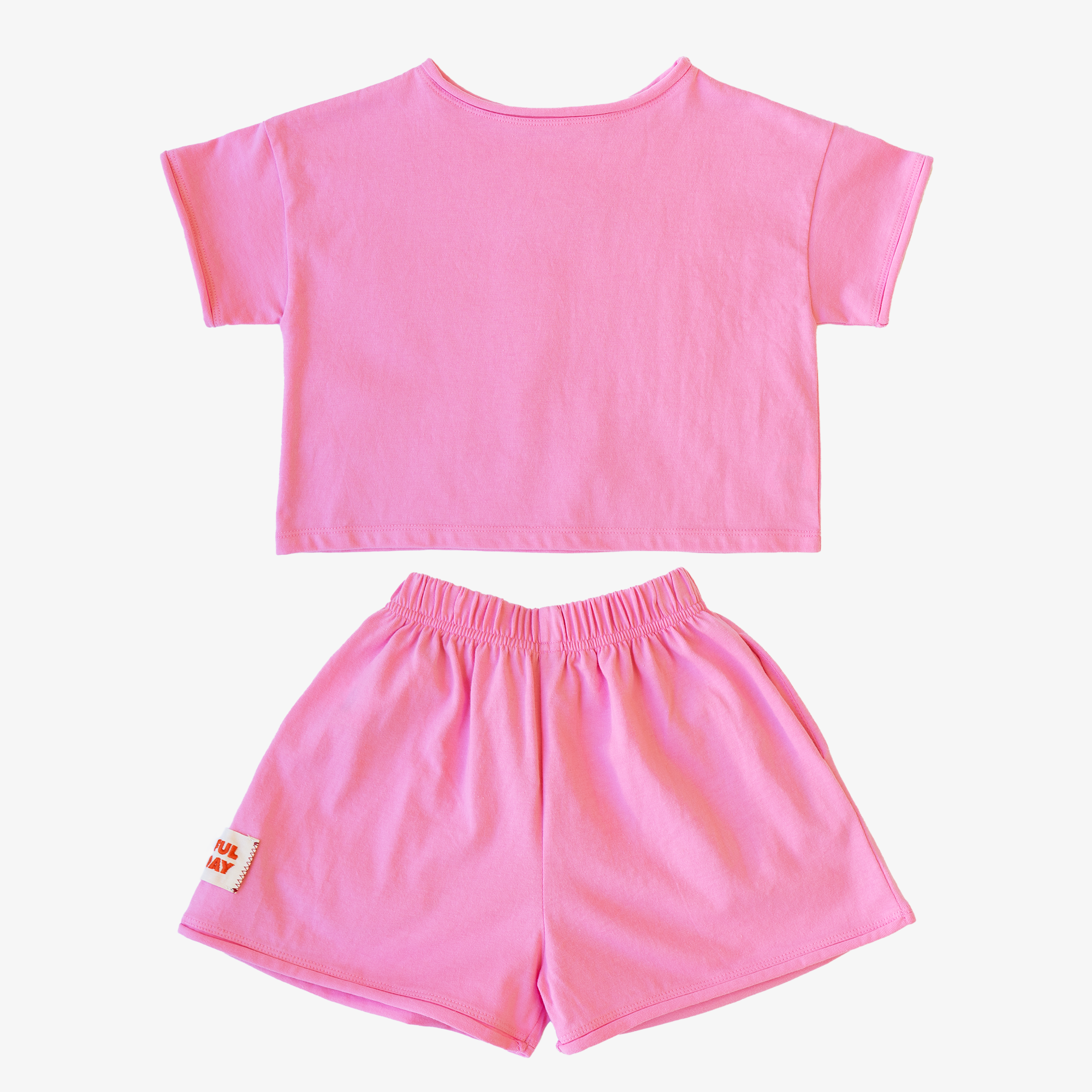 ☀️ Organic Play Set — Short Sleeve + Shorts in Pink