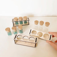 Custom Etched Propagation Stand + 3 Set Tiny Houseplant Earring Studs