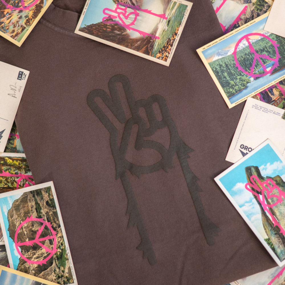 Sasquatch Peace Tee - Brown