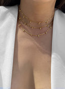 RICE Bead Thin Chain Strand Necklace | 18K Gold Over Sterling Silver