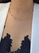 RICE Bead Thin Chain Strand Necklace | 18K Gold Over Sterling Silver