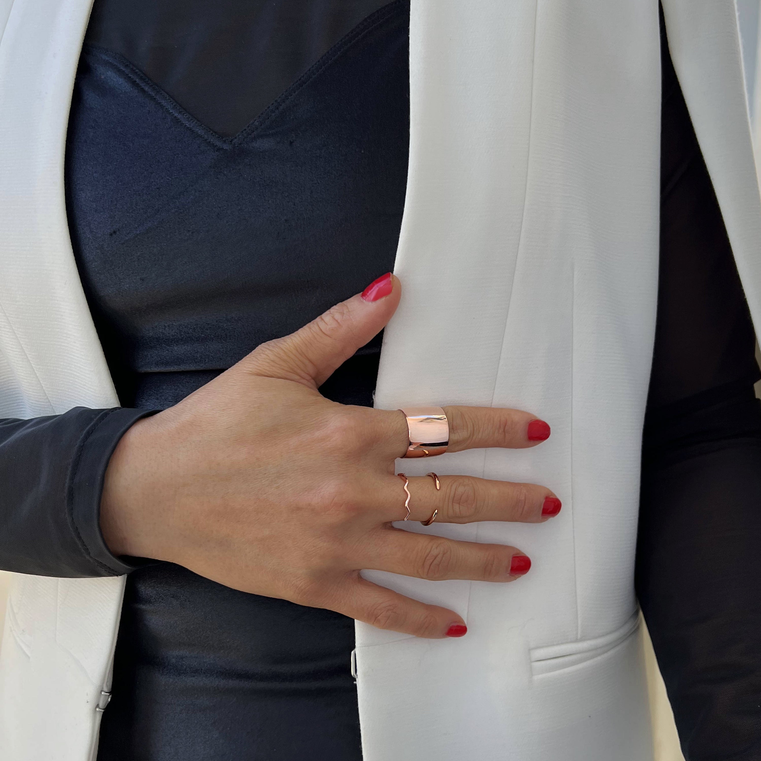 NOODLE Wavy Stacking Ring | 18K Rose Gold Over Sterling Silver