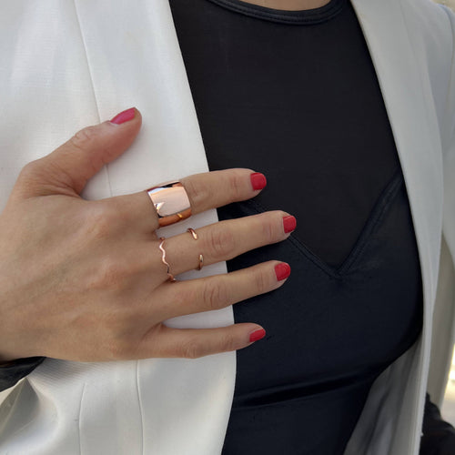 NOODLE Wavy Stackable Ring | 18K Rose Gold Over Sterling Silver
