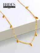 RICE Bead Thin Chain Strand Necklace | 18K Gold Over Sterling Silver