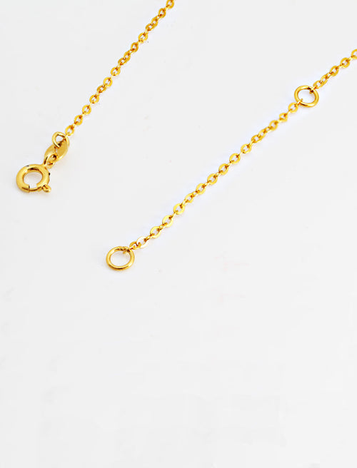 RICE Bead Thin Chain Strand Necklace | 18K Gold Over Sterling Silver