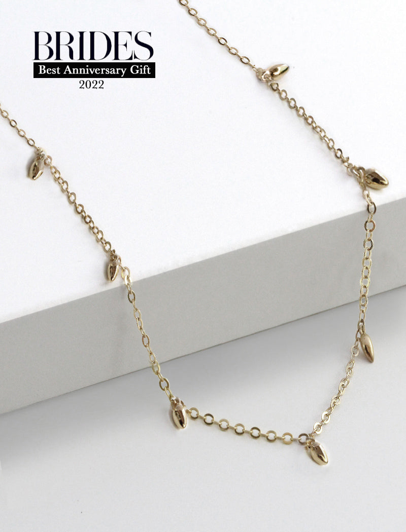 RICE Bead Chain Strand Necklace | Sterling Silver