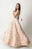 Silk Jacquard Gown Dress– Matte Gold Beige