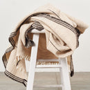Seytu White  Striped Gently Textured Handloom Throw