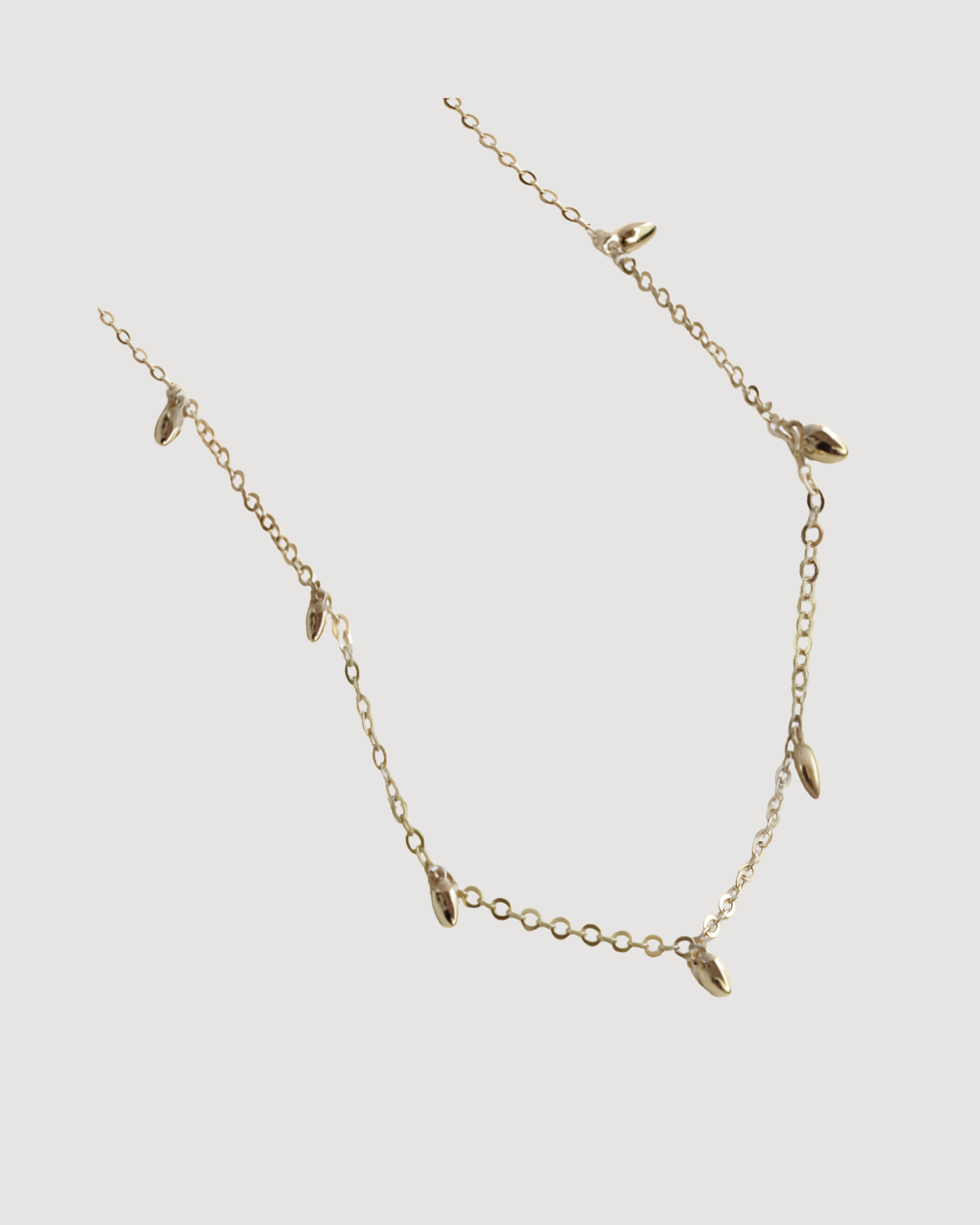 RICE Bead Chain Strand Necklace | Sterling Silver