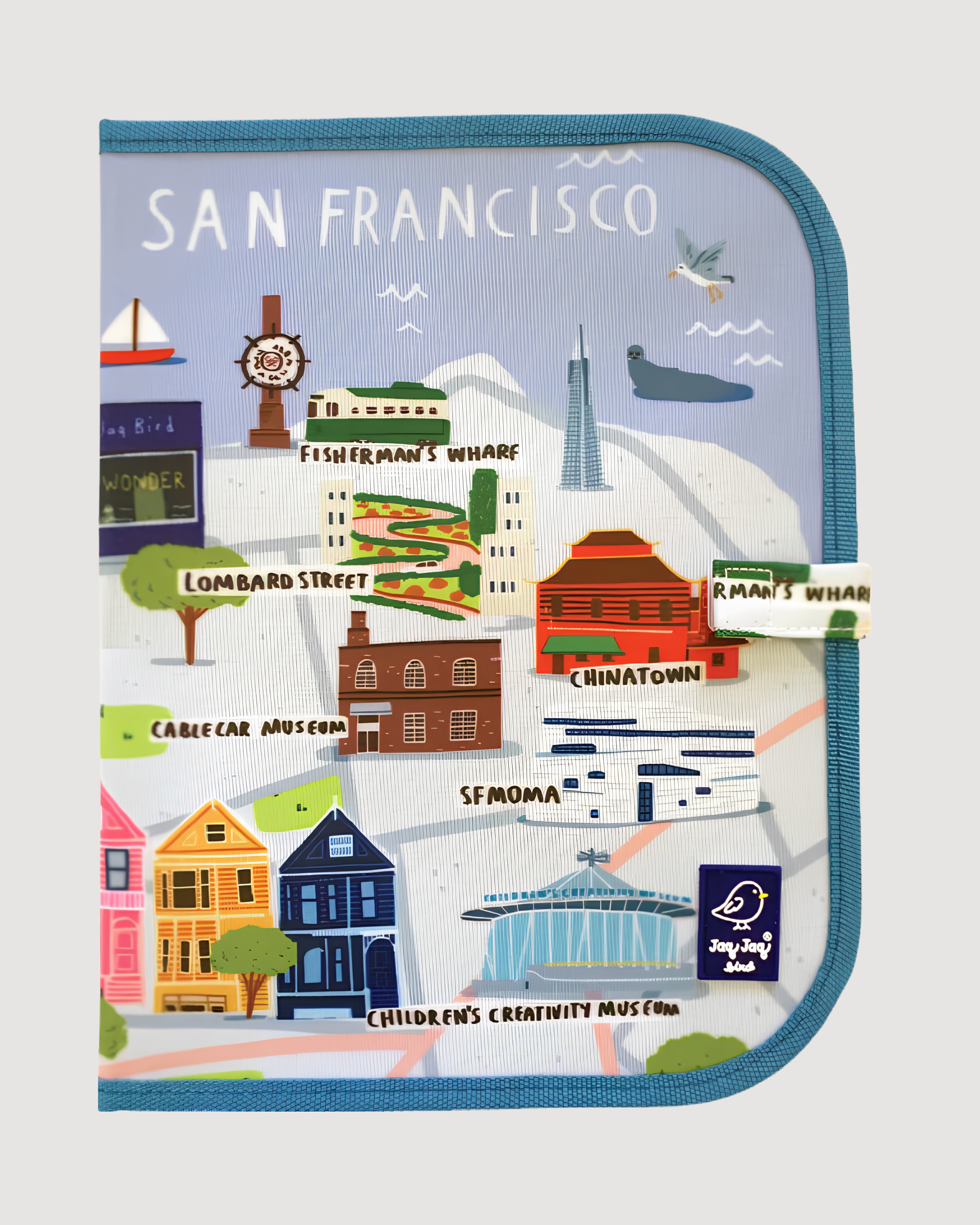 San Francisco Dry Erase Wipe Fold + Go Place Mat and Chalk Mat