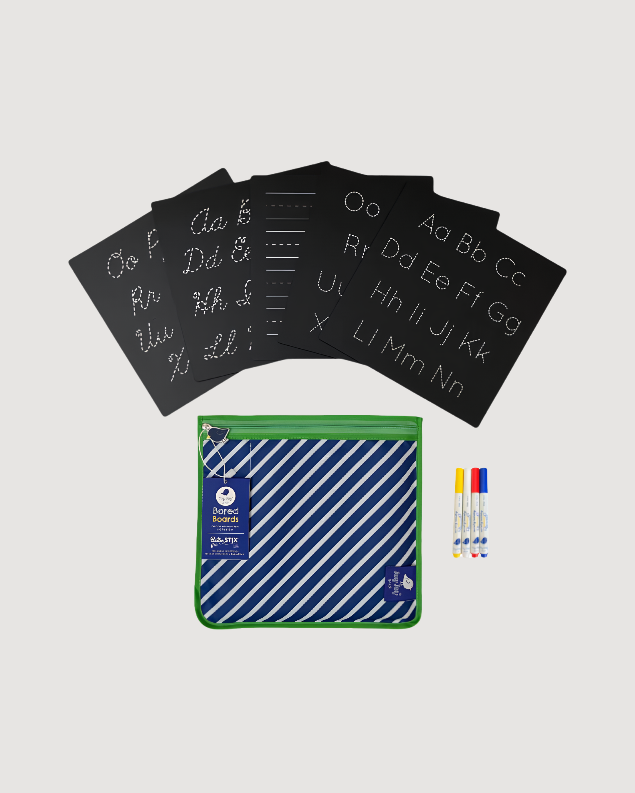 5 Dry Erase Montessori Chalk Board Set for Preschool- Handwriting + Tracing