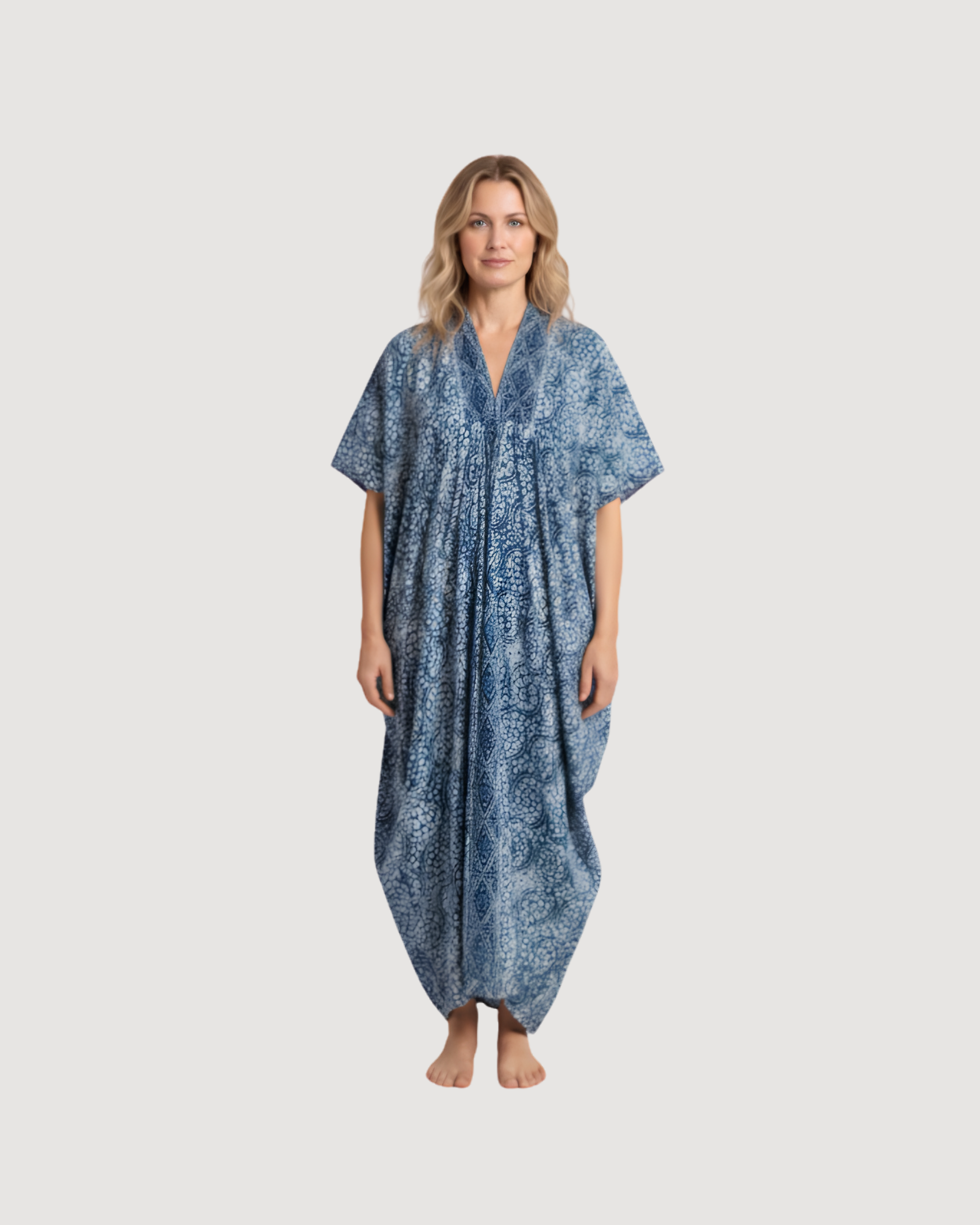 Hand Dyed Batik Kaftan Dress 100% Soft Cotton Material, Maxi, Long, Stone Dress, Caftan