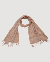 Handmade Batik Scarf - soft Cotton - Apricot Grid, Peach, Coral
