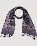 Hand Dyed Batik Scarf, 100% Cotton, Scarves, Bandana, Wrap , Blue Leaves