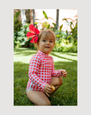 Lola One Piece Kids Swimsuit - Guava Gingham