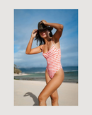 Carolee One Piece Swimsuit - Guava Gingham
