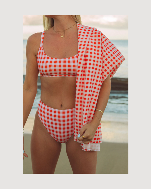 Malo Kai Beach Mat - Guava Gingham