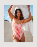 Kendall One Piece Swimsuit - Guava Gingham