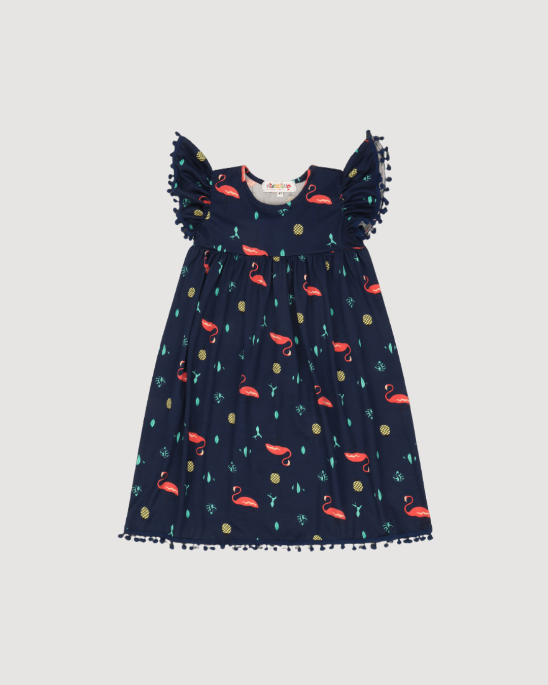 Flamingo Short Sleeve Dress – Colorful Multicultural Kids Outfit