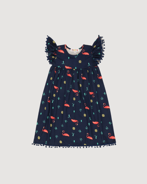 Flamingo Short Sleeve Dress – Colorful Multicultural Kids Outfit