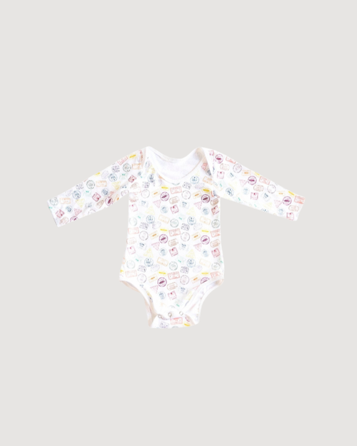 Alphabet Long Sleeve Baby Bodysuit | Multicultural Kids Wear
