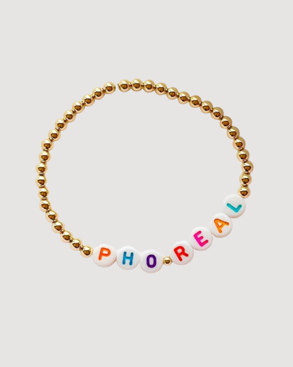 THE PHO REAL | 14k Gold-Filled Vietnamese Word Beaded Bracelet
