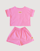 ☀️ Organic Play Set — Short Sleeve + Shorts in Pink