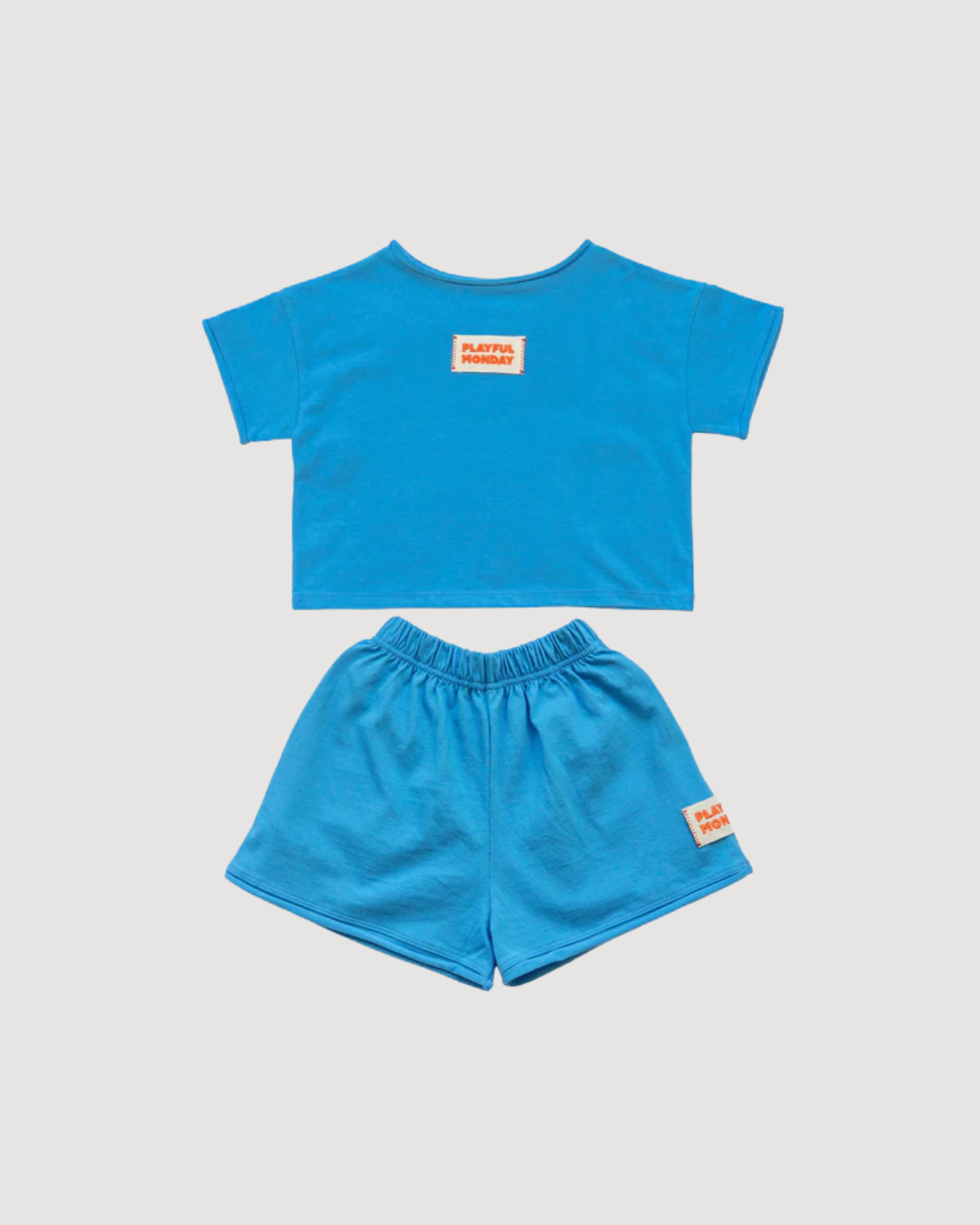 ☀️ Organic Play Set — Short Sleeve + Shorts in Blue