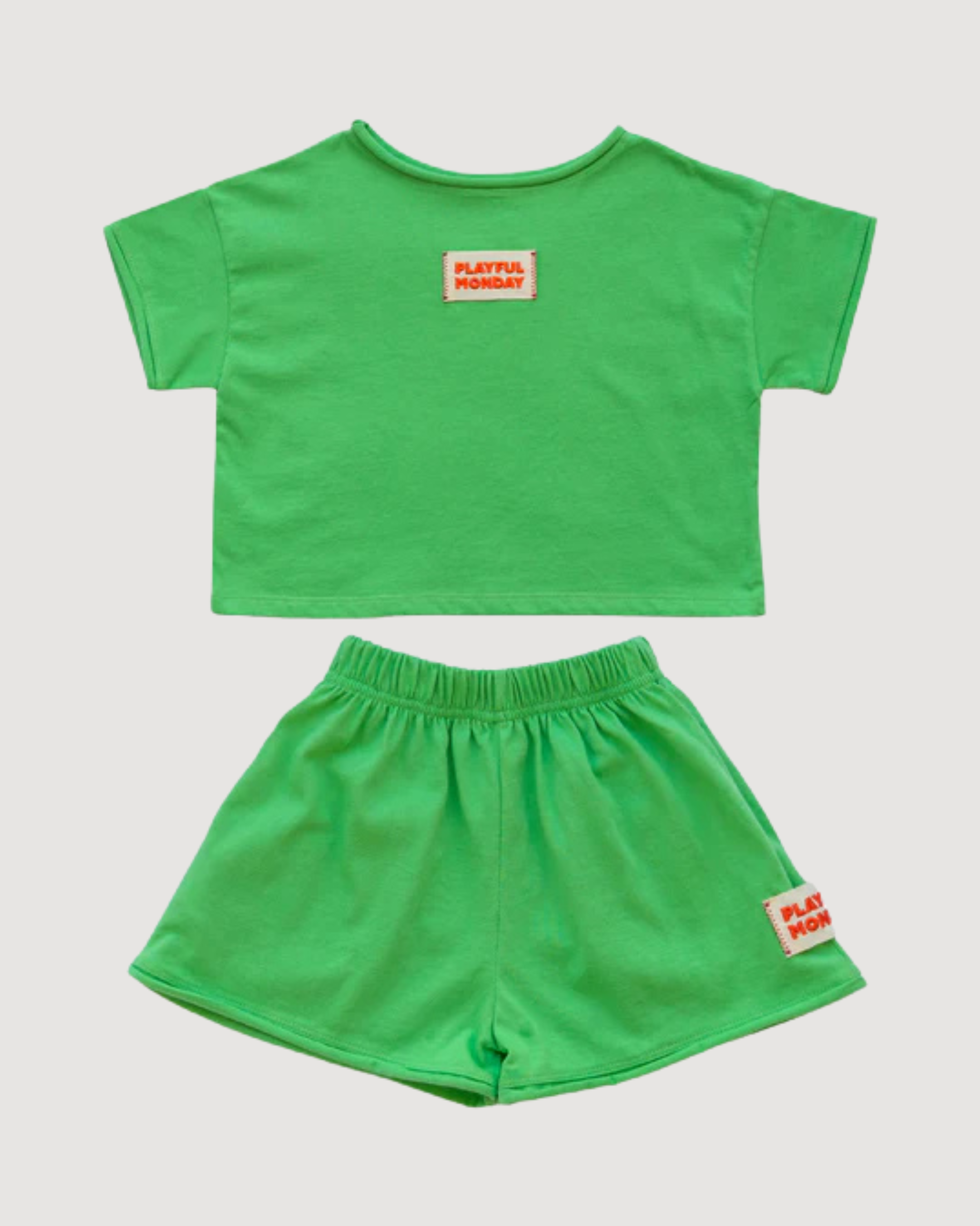 ☀️ Organic Play Set — Short Sleeve + Shorts in Green
