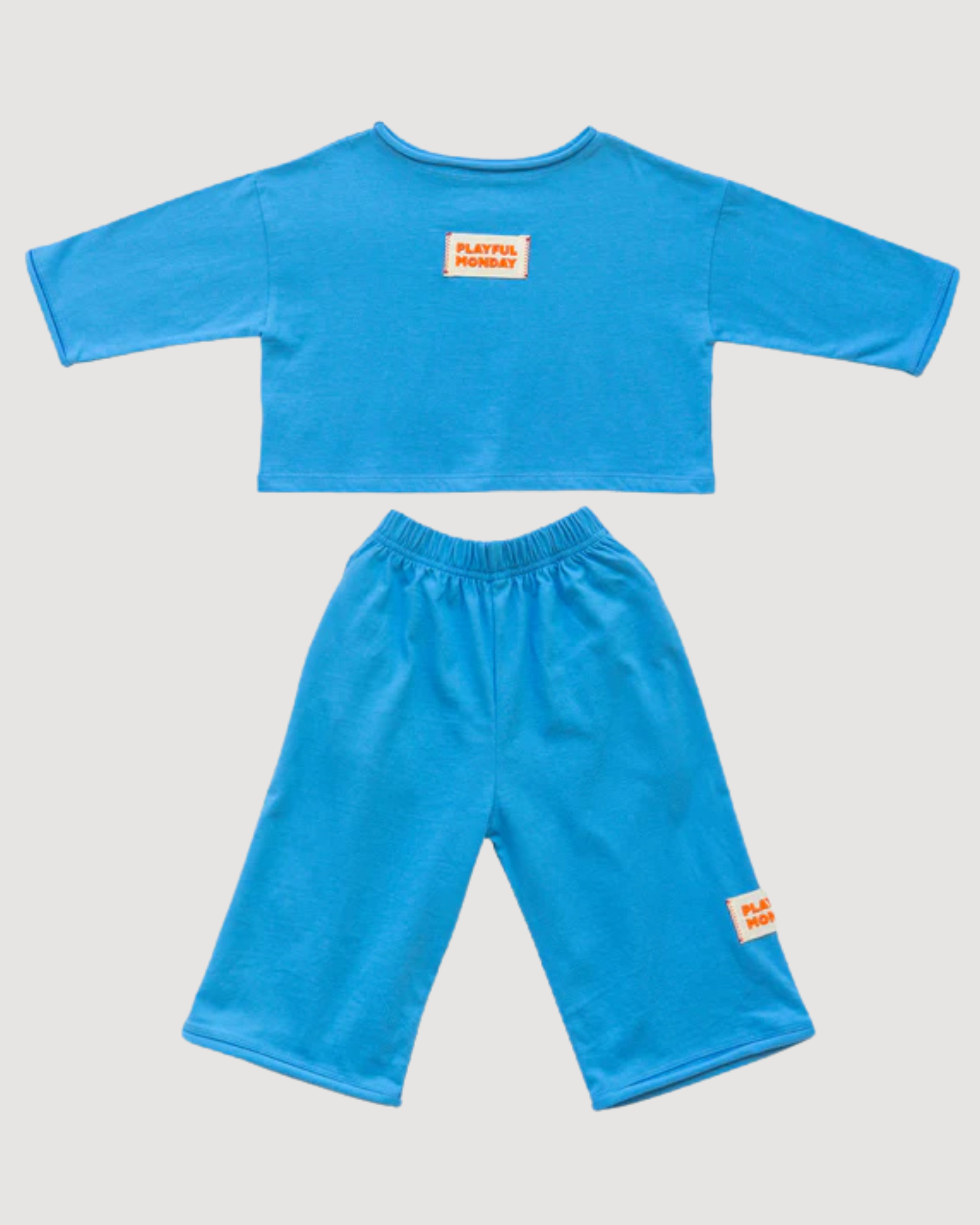 ☀️ Organic Play Set — Long Sleeve + Pants in Blue