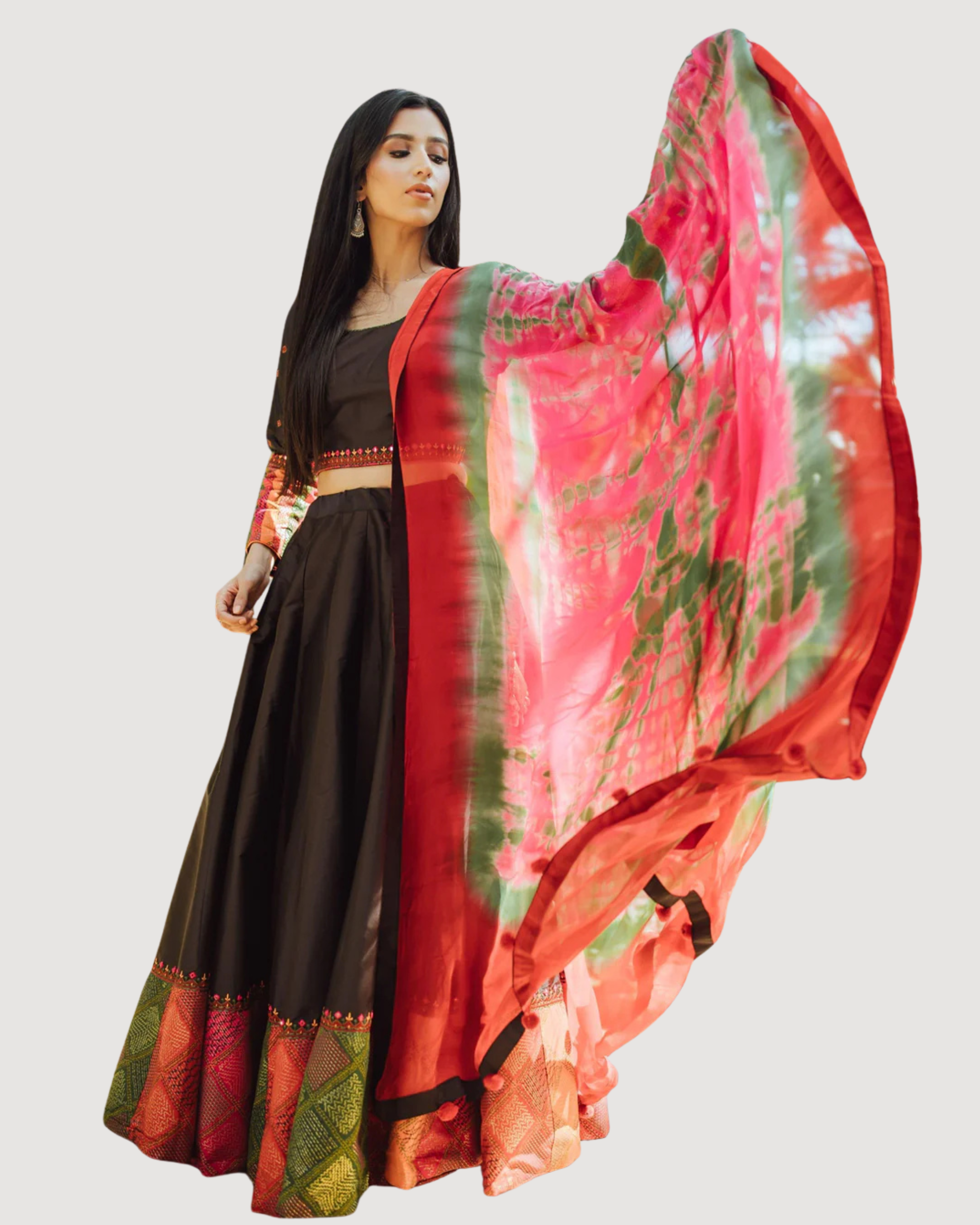 Silk Black Chaniya Choli Set