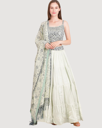 Jelena Silk Embroidered Tiered Lehenga Choli