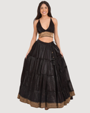 Ciara Black Tiered Lehenga Choli Set