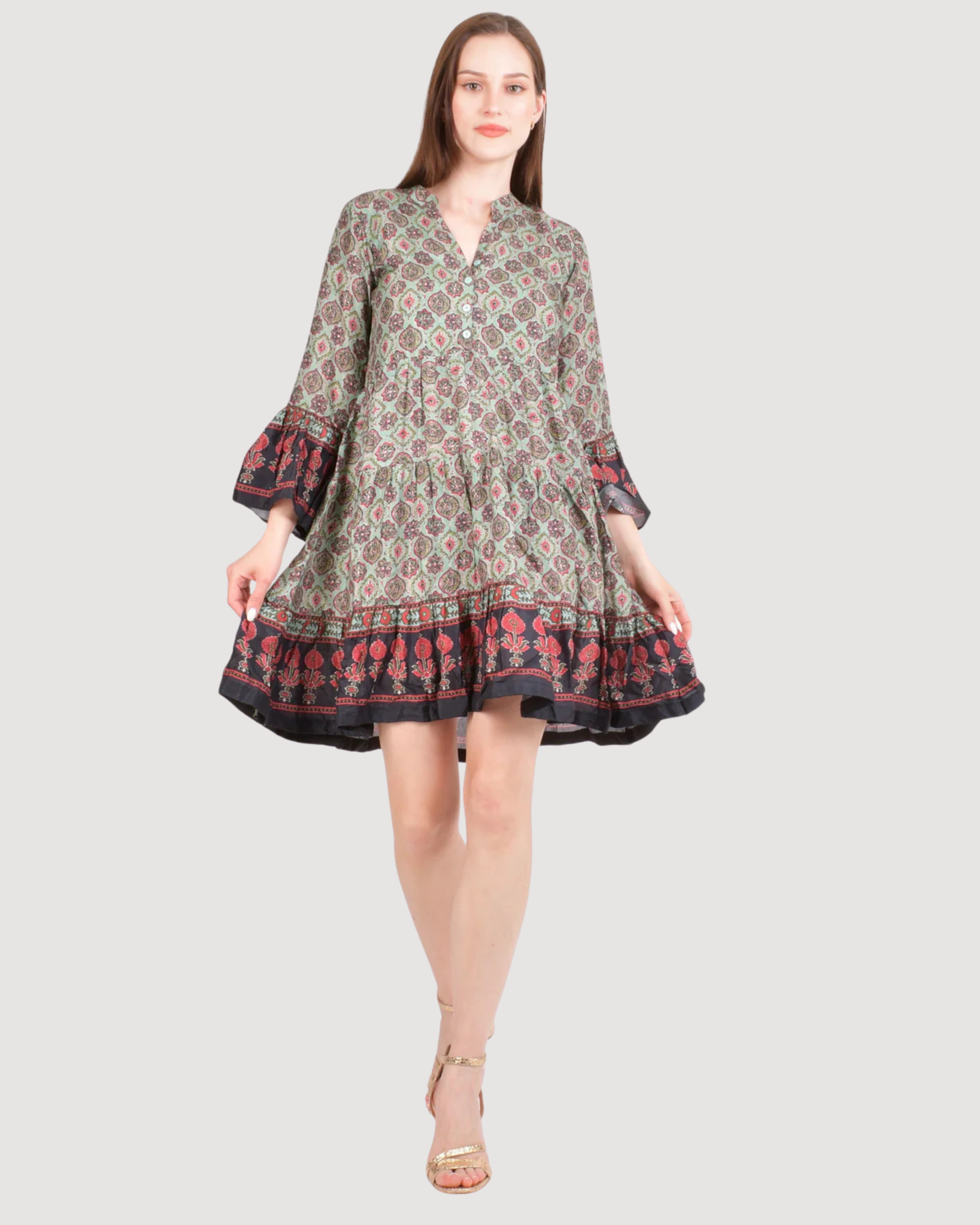 Juniper Ajrakh Print Mini Dress
