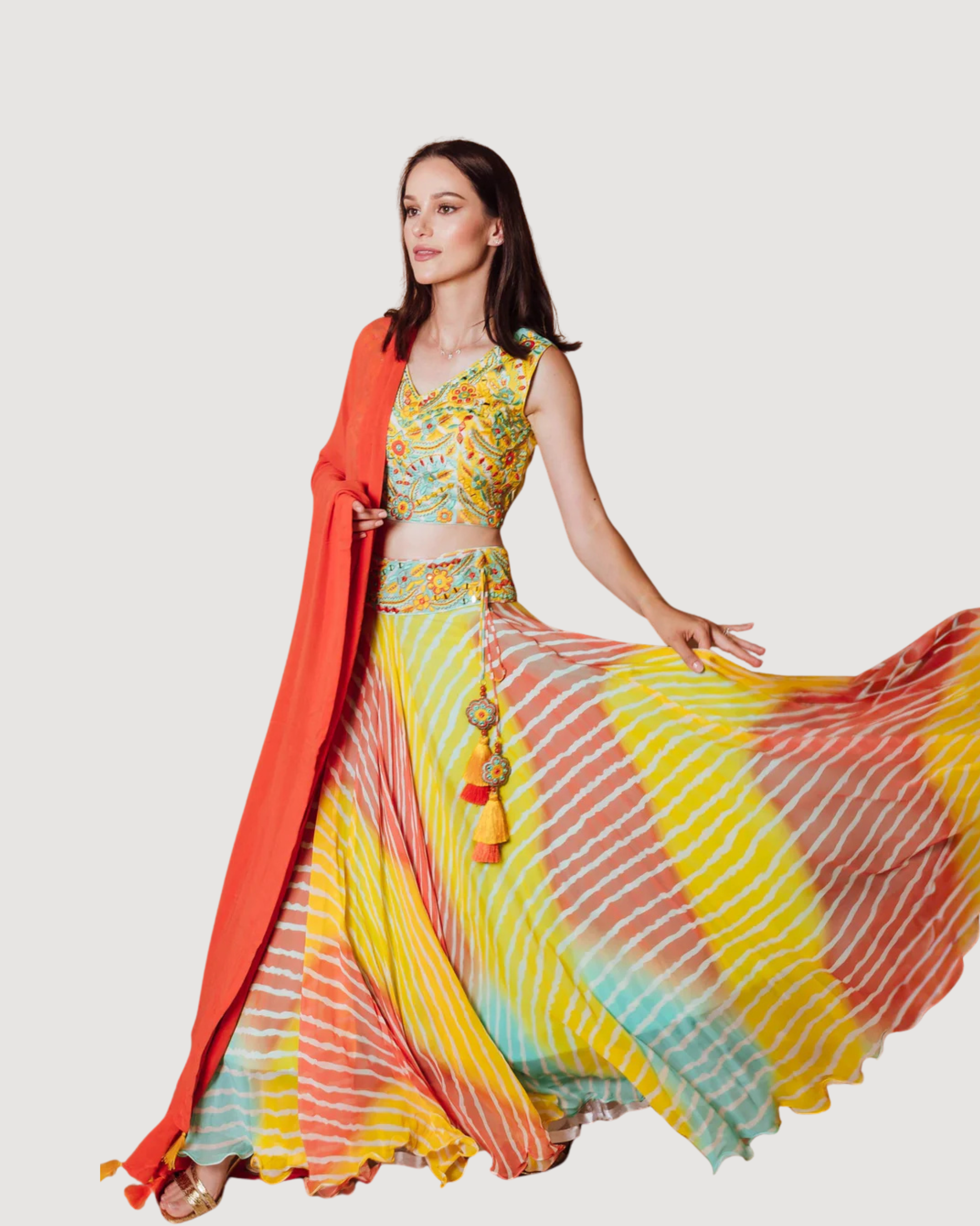 Yellow Lehenga Choli with Heavy Embroidery blouse and dupatta