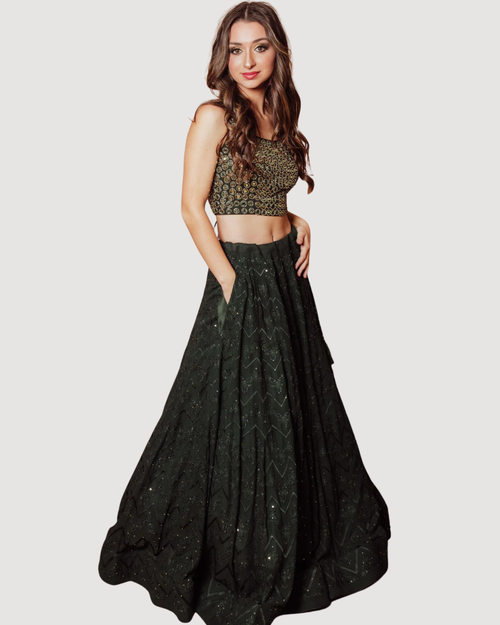 Green Lehenga Choli Set